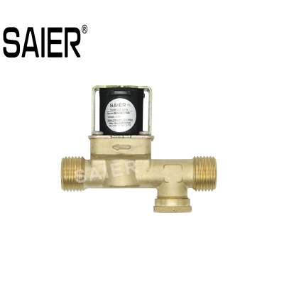 DN15 Brass G 1 / 2 " Water Solenoid Ball Valve Cast Copper for Hot Water Heater Control Machine